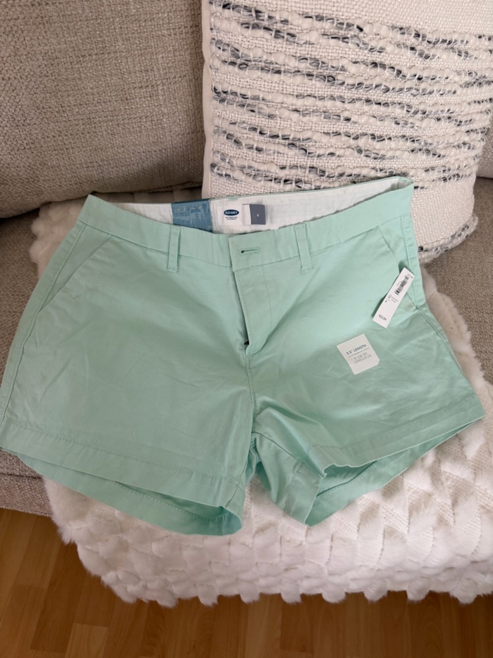 Old Navy Light Mint Green Women's Cotton Shorts